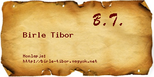 Birle Tibor névjegykártya
